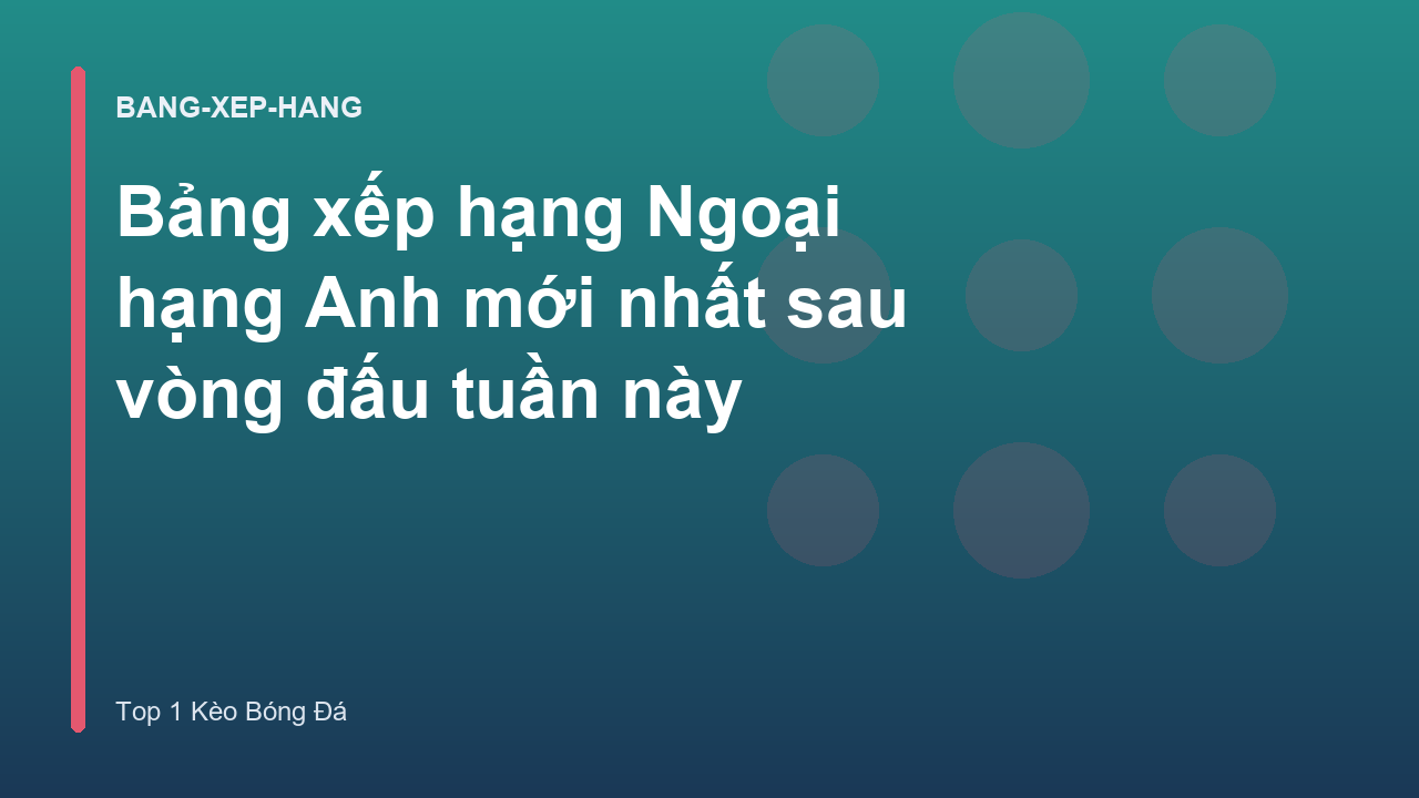 Read more about the article Bảng xếp hạng Ngoại hạng Anh mới nhất sau vòng đấu tuần này
