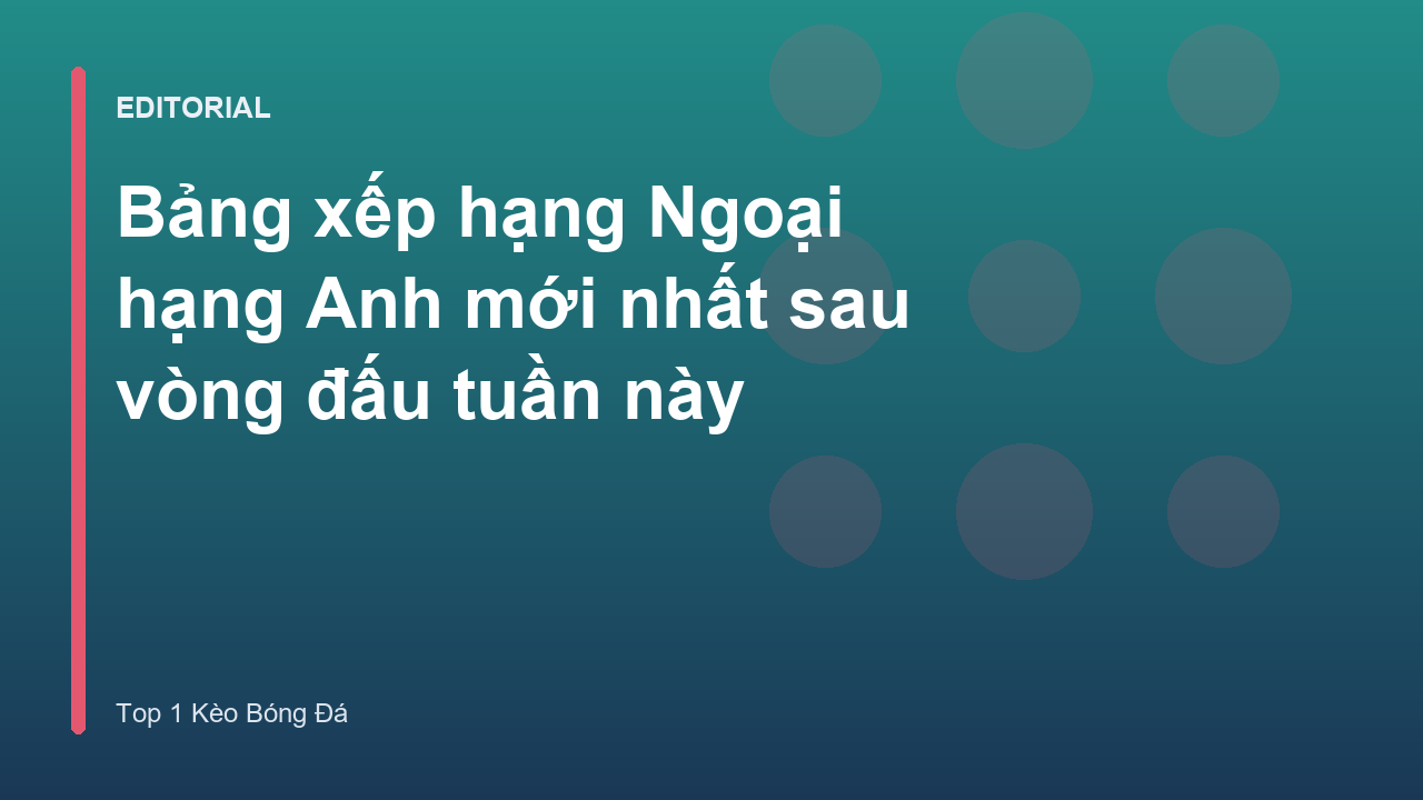 Bảng xếp hạng Ngoại hạng Anh mới nhất