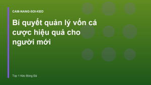 Read more about the article Bí quyết quản lý vốn cá cược hiệu quả cho người mới